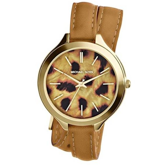 Michael Kors MK2327 Slim Runway Cheetah Wrap Watch - Picture 1 of 7